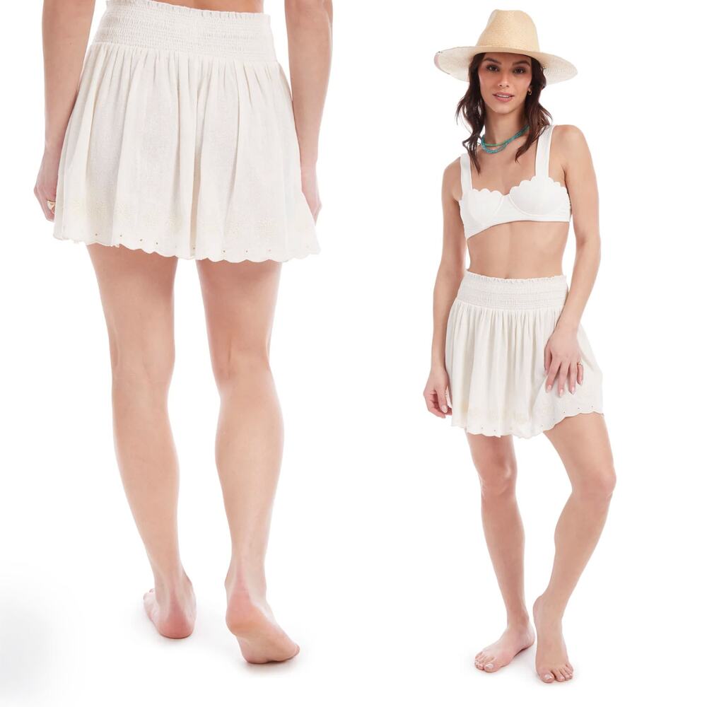 THE COAST BRAND Cece 100% Cotton Embroidered Skirt Size S